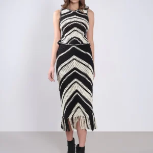 Black and White Sleeveless Co-Ord Set